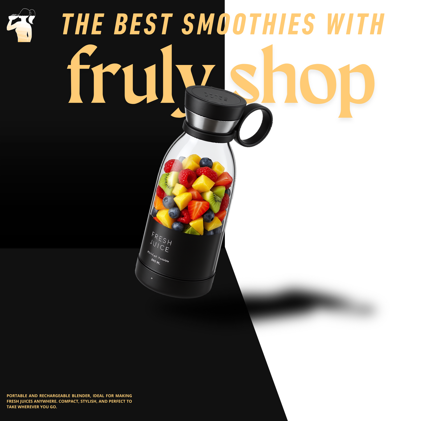 Blender Smoothie Juicer, Portable Blender Mini Jug Blenders, Multifunctional Personal Blender with USB Rechargeable