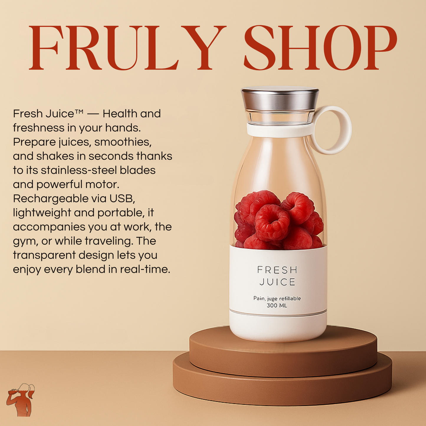 Blender Smoothie Juicer, Portable Blender Mini Jug Blenders, Multifunctional Personal Blender with USB Rechargeable